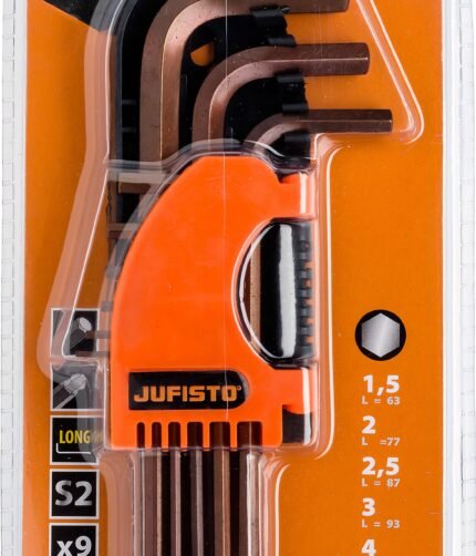 L-formos HEX (6-kamp.) komplektas suapvalintu galu S2