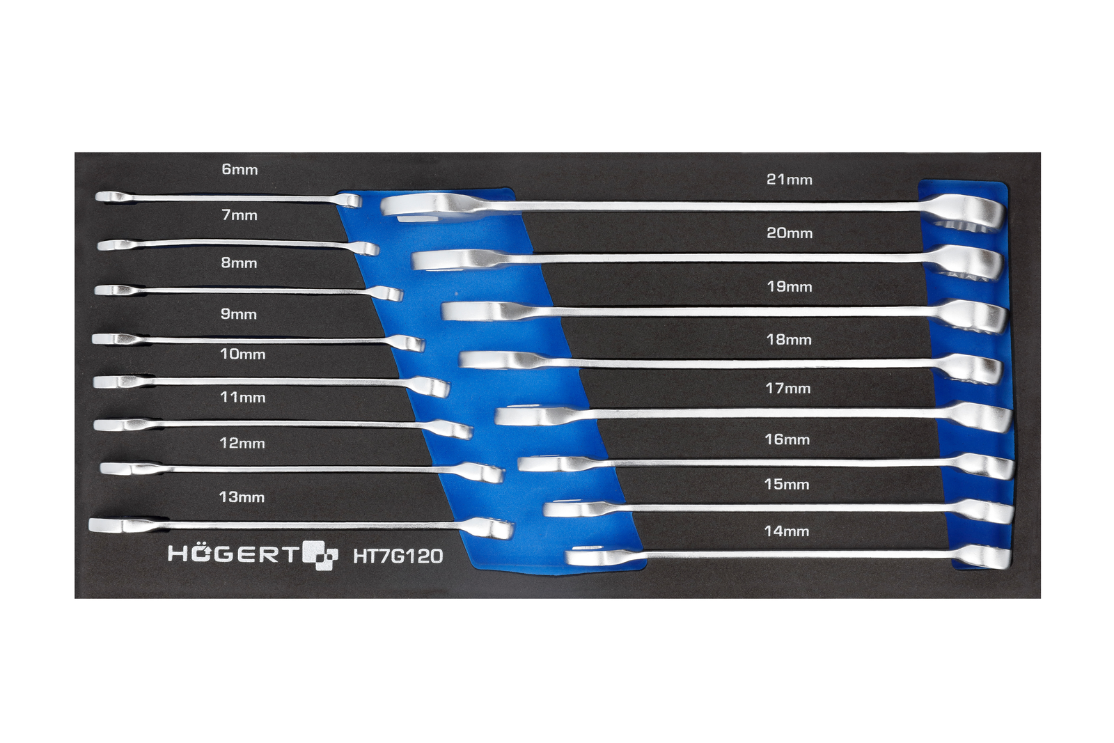 Kombinuotų raktų komplektas (6-21mm) / su dėklu vežimėliui Kombinuotų raktų komplektas (6-21mm) / su dėklu vežimėliui