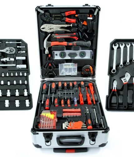 Įrankių komplektas aliuminiame lagamine 187dalių