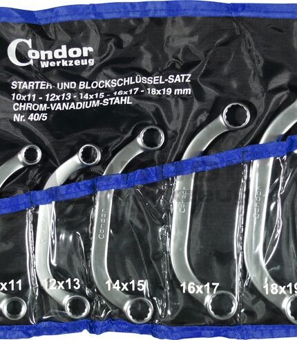 Lenktų C-tipo raktų komplektas (10-19 mm)