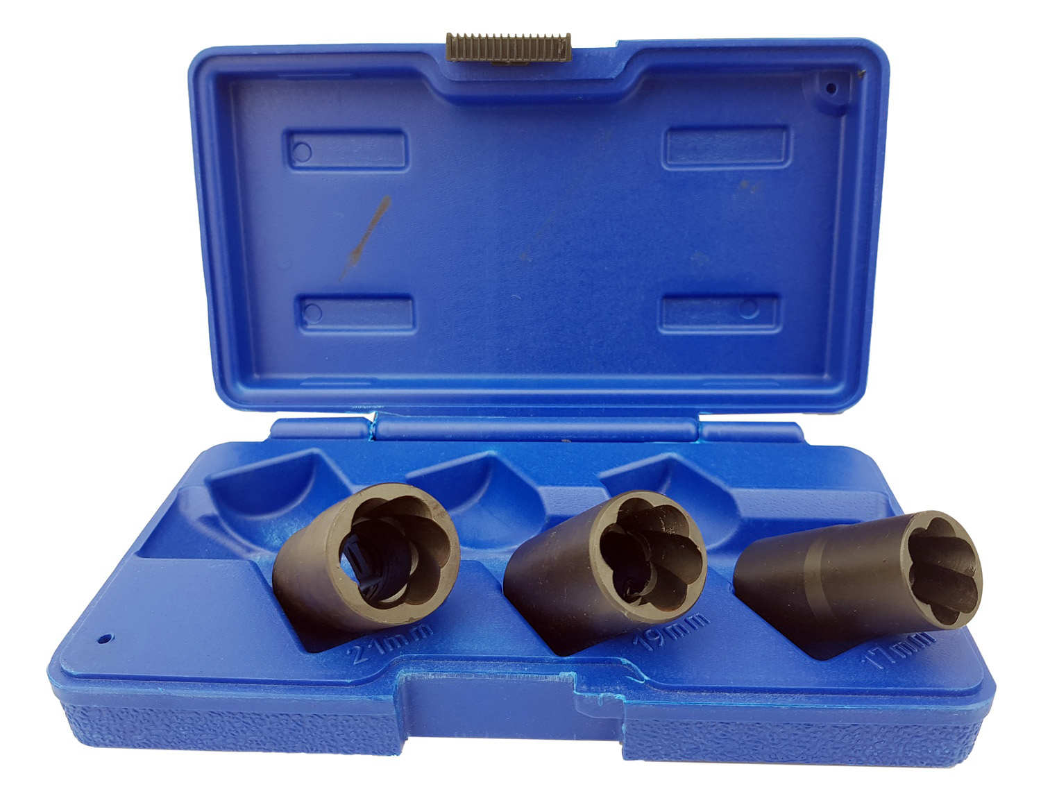 Spec. galvutės sugadintiems varžtams 17-19-21 mm Spec. galvutės sugadintiems varžtams 17-19-21 mm