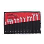 Terkšlinių raktų vartomu galu komplektas 12vnt.8-19mm