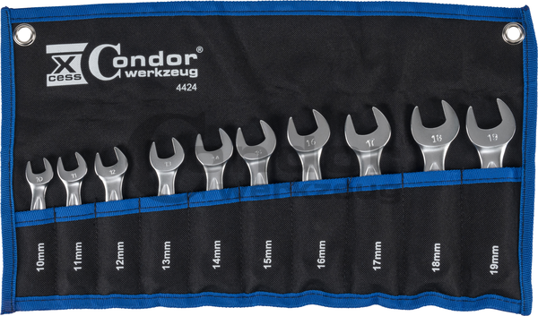 Trumpų raktų komplektas (10-19 mm) 10dalių Trumpų raktų komplektas (10-19 mm) 10dalių