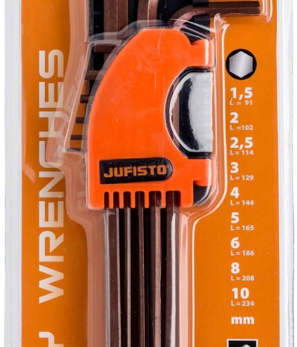 L-formos HEX (6-kamp.) komplektas suapvalintu galu S2