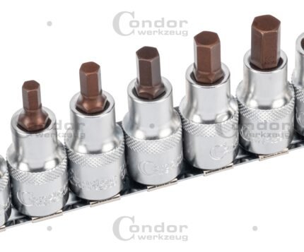 Antgaliai 1/2'' 6-kampiai H5-H12mm 7 dalių profi