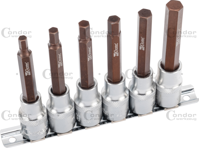Antgaliai 1/2'' H6-H12mm 100mm 6 dalių profi Antgaliai 1/2'' H6-H12mm 100mm 6 dalių profi
