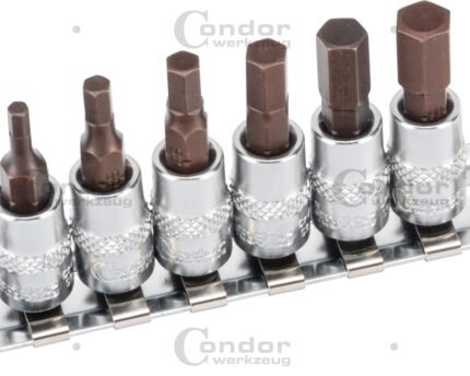 Antgaliai 1/4'' 6-kampiai H3-H8mm profi 6 dalių