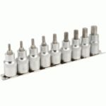 TORX 1/2 įpresuotų antgalių komplektas (T20-T60)
