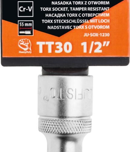 Įpresuotas T30 su skyle TORX antgalis 1/2 / 55 mm