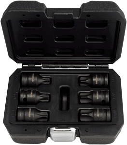 Smūginių 1/2 TORX antgalių komplektas / T55-T100