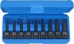 Smūginių Cr-Mo 1/2 TORX antgalių rinkinys 9 vnt.