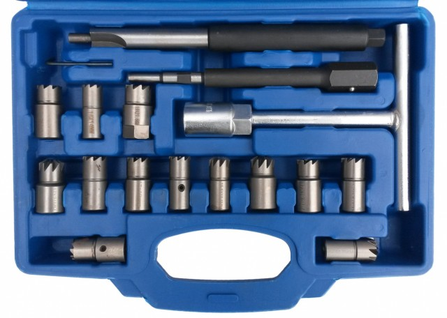 Dyz. purkštukų frezos - raiberiai 17dalių Dyz. purkštukų frezos - raiberiai 17dalių