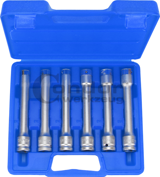 E-profil galvučių rinkinys 1/2" ilgos (E10-E20) E-profil galvučių rinkinys 1/2" ilgos (E10-E20)