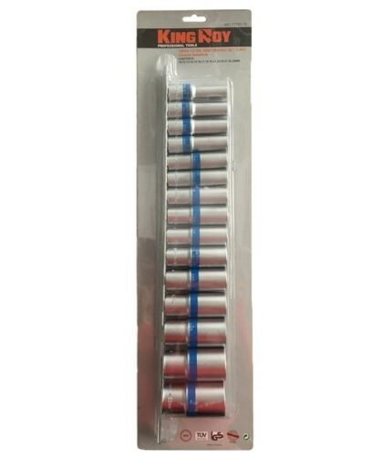 Ilgų galvučių komplektas 1/2" 12-kampų / 10-32mm / 15vnt.