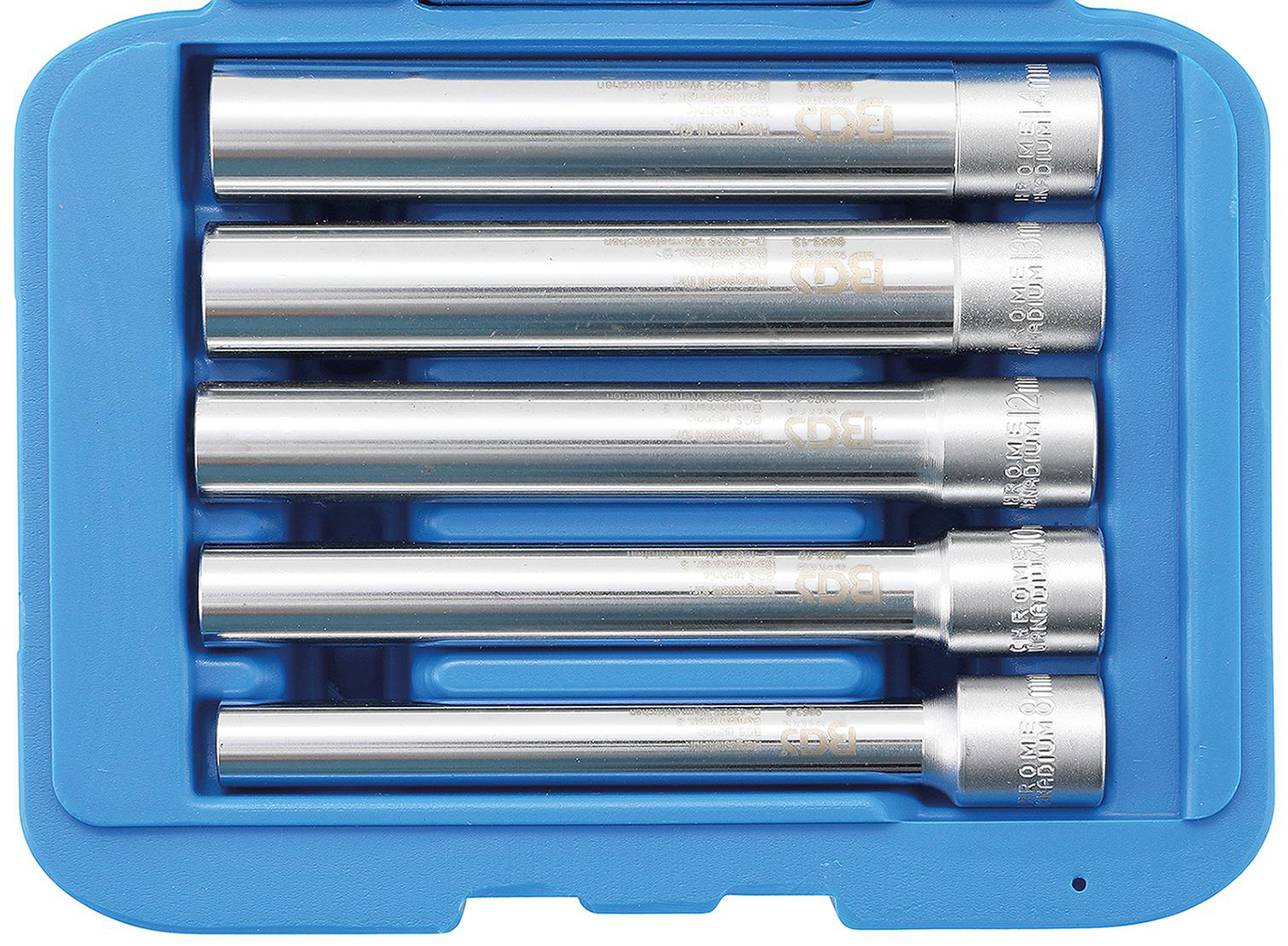 Galvučių komplektas ypač ilgos 3/8 8-14mm Galvučių komplektas ypač ilgos 3/8 8-14mm
