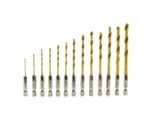 Grąžtai metalui HSS 1.5-6.5mm 13vnt. su šešiakampiu galu 1/4