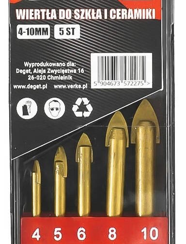 Grąžtai universalūs 4-10mm 5 dalių