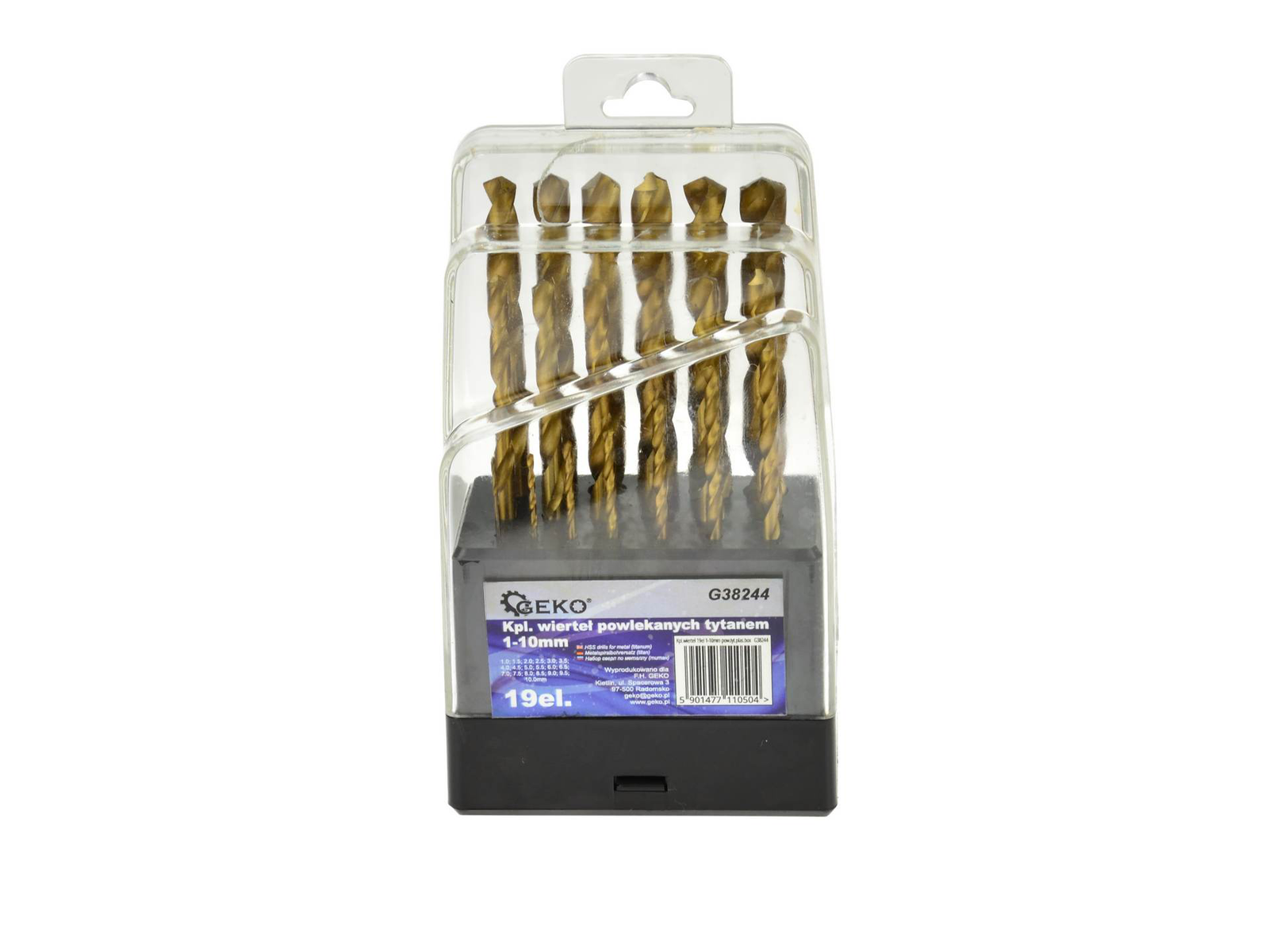 Grąžtų metalui komplektas / 1-10mm / 19 dalių Grąžtų metalui komplektas / 1-10mm / 19 dalių