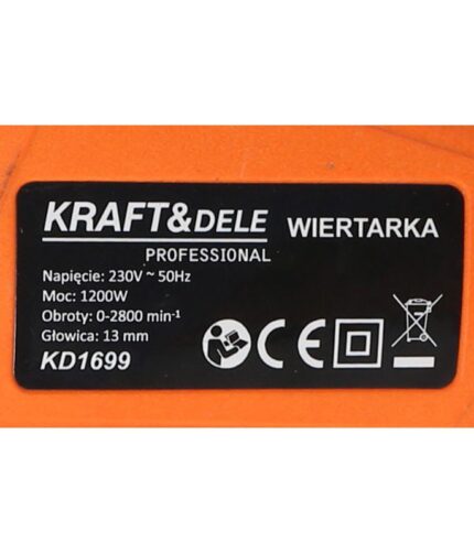 Elektrinis gręžtuvas 1200W 13mm 0-2800min
