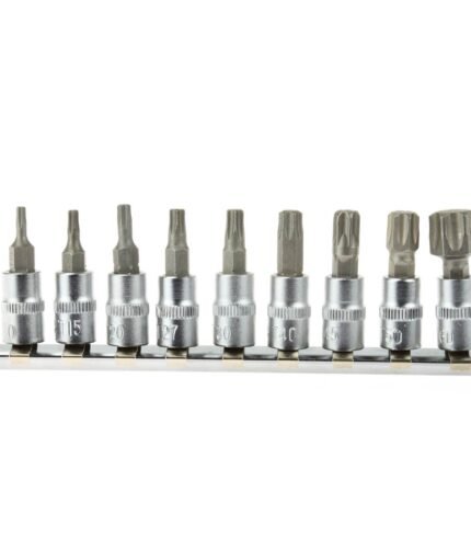 Įpresuotų 1/4 TORX antgalių rinkinys 9 vnt.