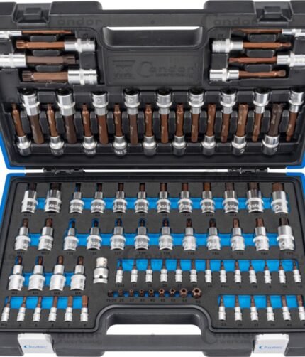 Įpresuotų antgalių komplektas 1/2" + 1/4" 89vnt. Xcess