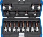 Įpresuotų antgalių komplektas 1/2" SPLINE M5-16 16vnt.