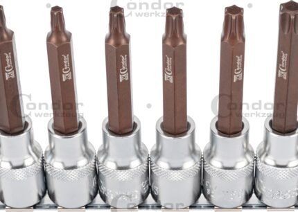 Įpresuotų ilgų 1/2 TORX antgalių komplektas T25-T60 XCESS