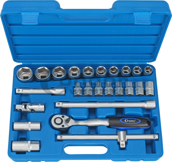 Įrankių komplektas 1/2 Profi "6-kamp." 25dalių Įrankių komplektas 1/2 Profi "6-kamp." 25dalių