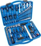 Įrankių komplektas+raktai Profi 1/4+1/2 "6-kamp." 156dalių