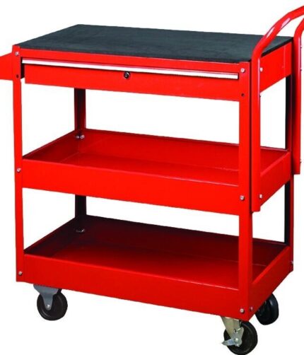 Įrankių vežimėlis 3 lentynų su stalčiumi