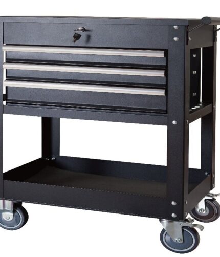 Įrankių vežimėlis 3 stalčių su lentyna viršuje