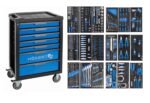 Įrankių vežimėlis 7 stalčių su 284 įrankiais