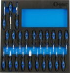 Kontaktinių-montavimo įrankių k-tas su įdėklu vežimėliui 23 dalių