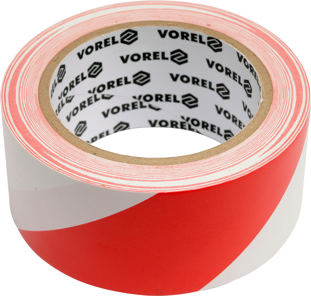Lipni įspėjamoji juosta 48mm x 33m / balta-raudona Lipni įspėjamoji juosta 48mm x 33m / balta-raudona