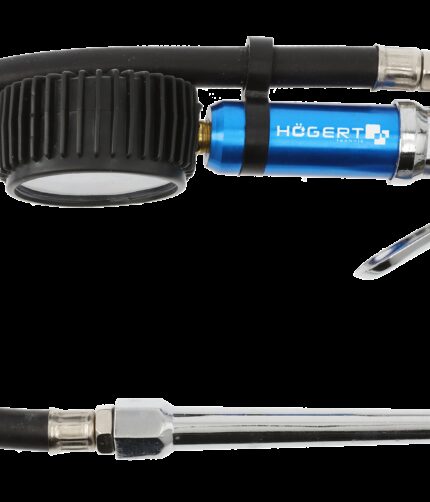 Padangų pripūtimo pistoletas su manometru 8Bar/450mm. HOGERT HT4R758