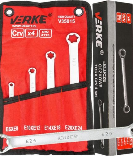 Raktų komplektas E-profil TORX (E6-E24) 4dalių