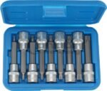 Įpresuotų ilgų 1/2 TORX antgalių rinkinys 9 vnt.
