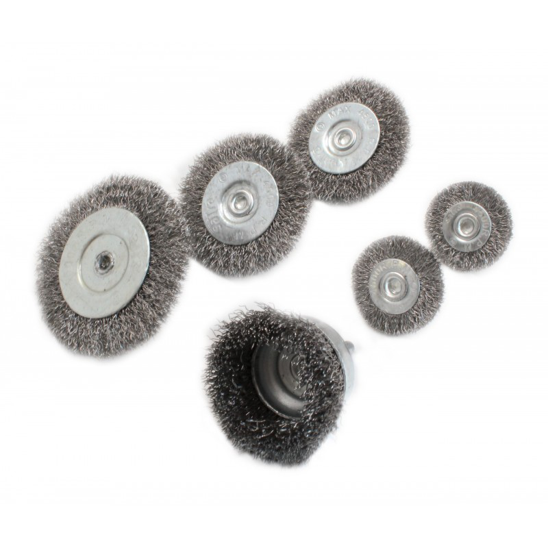 Šepečiai drėlei plieniniai 6vnt Šepečiai drėlei plieniniai 6vnt