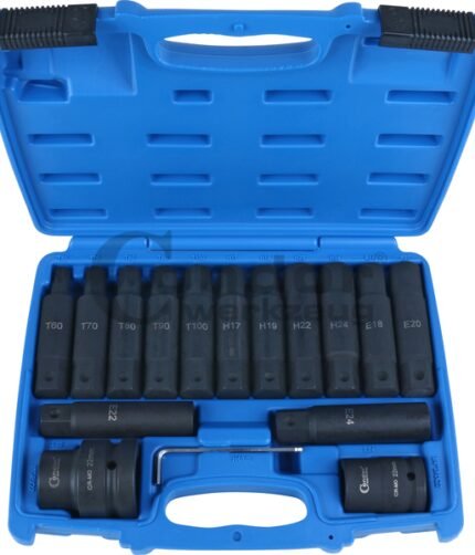 Smūginiai antgaliai Cr-Mo 3/4" ir 1" TORX/HEX/E-profil