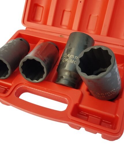 Smūginių ilgų galvučių komplektas 1/2 12k. 30-32-34-36mm / 85mm ilgio