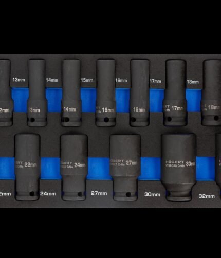 Smūginių ilgų galvučių komplektas 1/2" 6k. su dėklu vežimėliui / 10-32mm