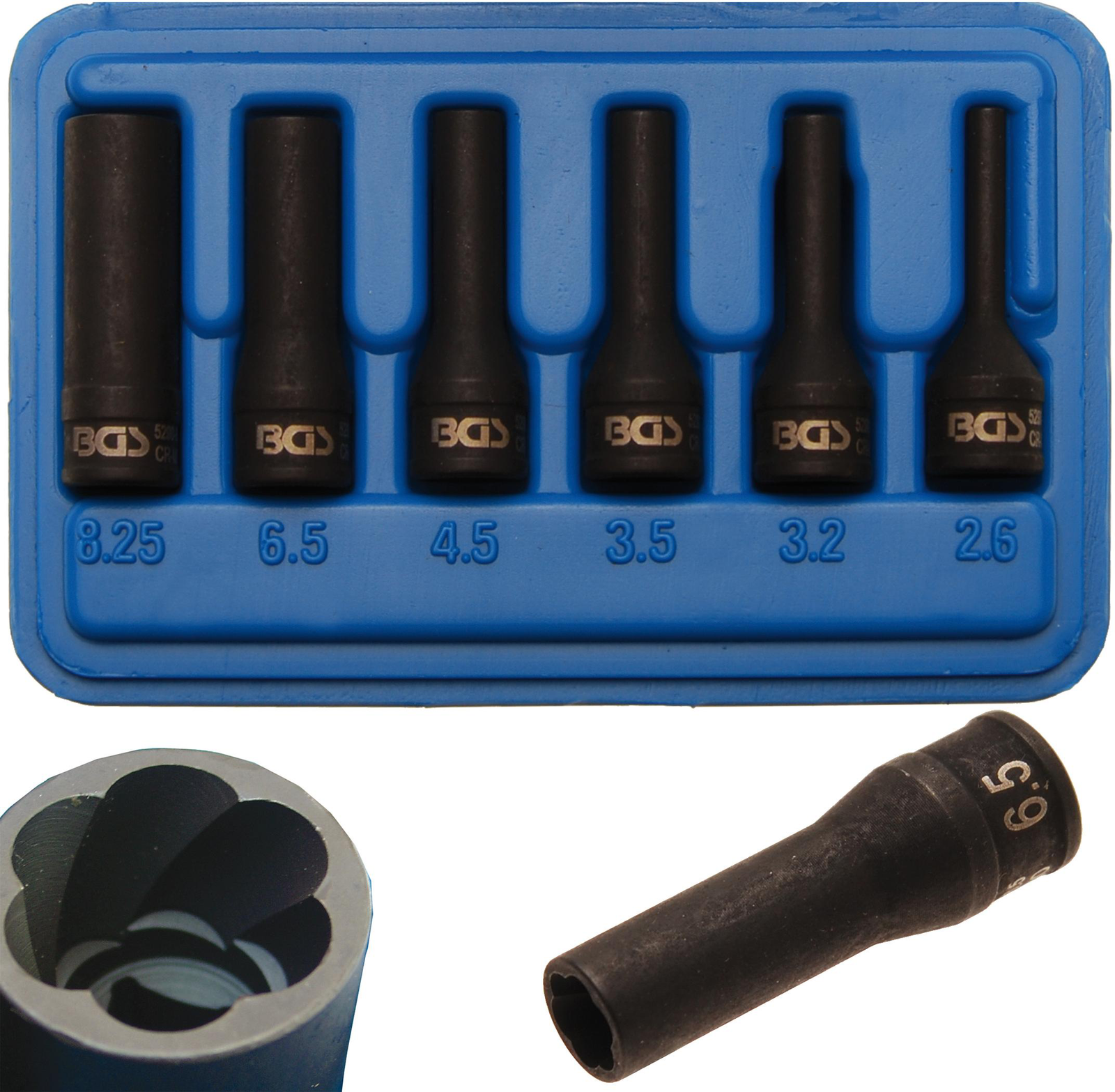 Spec. galvutės 1/4" žvakės elektrodams / 2 Spec. galvutės 1/4" žvakės elektrodams / 2