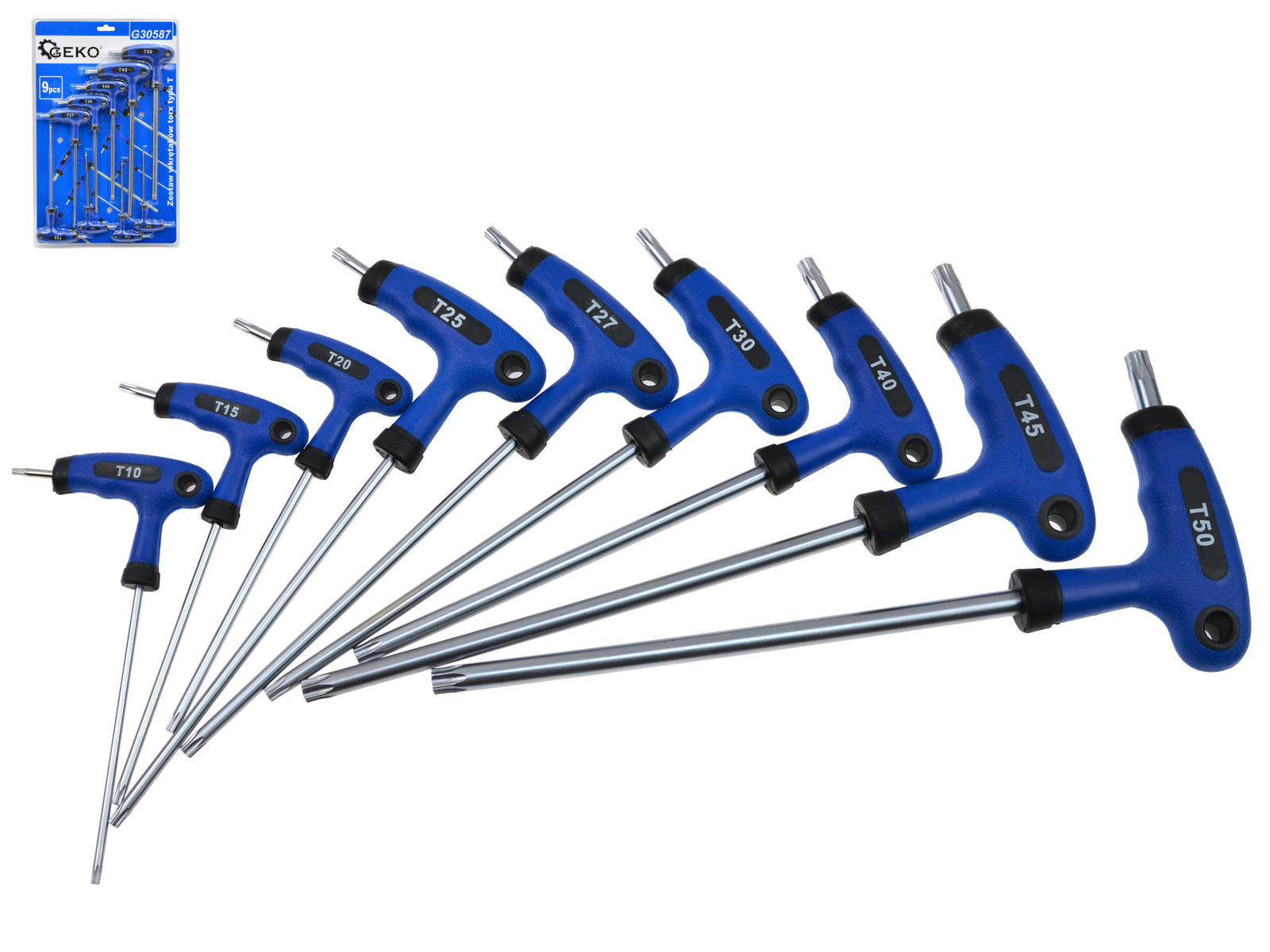 T-formos TORX raktų komplektas / T10-T50 T-formos TORX raktų komplektas / T10-T50