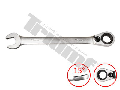 Terkšlinis raktas 13mm su perjungimu / 72 dantukų