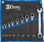 Terkšlinių raktų komplektas su perjungimu coliniai 1/4-3/4" 9dalių / Xcess