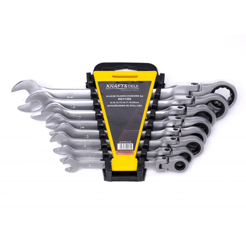 Terkšlinių raktų vartomu galu komplektas 8vnt.8-22mm Terkšlinių raktų vartomu galu komplektas 8vnt.8-22mm