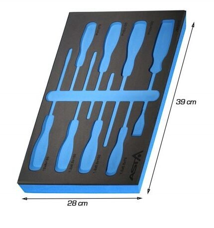 Tuščias dėklas vežimėliui / atsuktuvams 8dalių