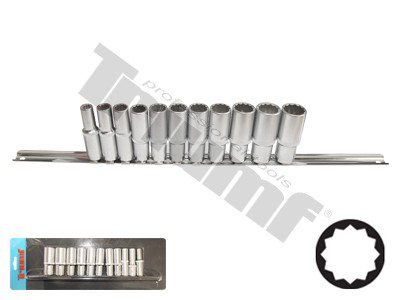 Ilgų galvučių komplektas 3/8" 12k. / 8-19mm