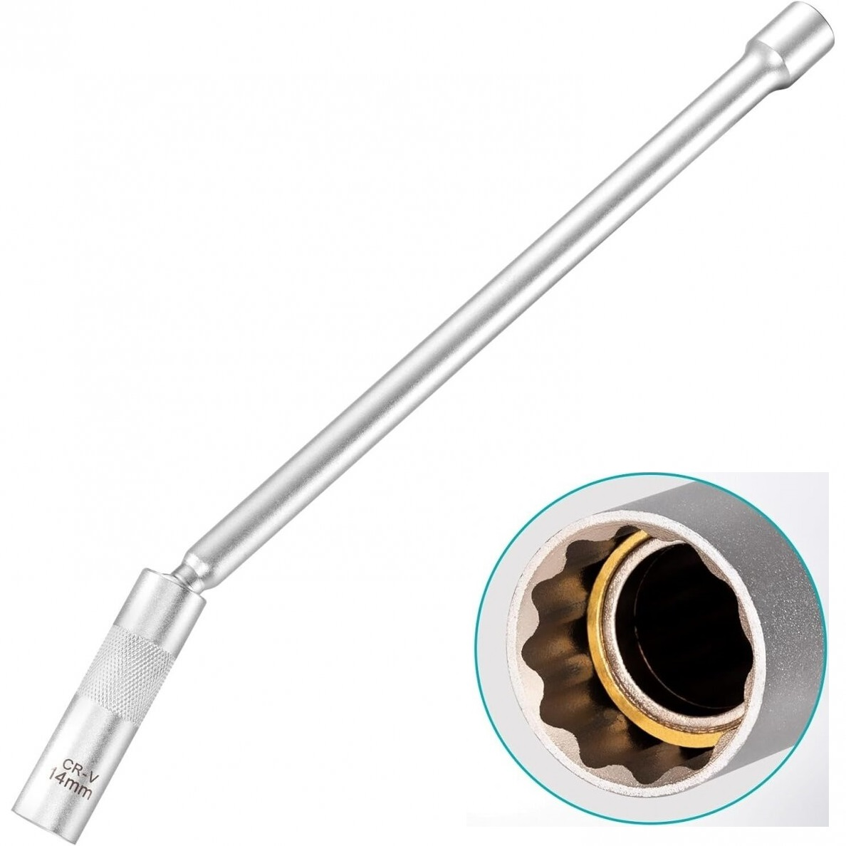 Magnetinė galvutė žvakei 14mm 12-kampė su prailgintoju Magnetinė galvutė žvakei 14mm 12-kampė su prailgintoju