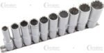 Ilgų galvučių komplektas 1/2" (10-24 mm) (12-kamp.)